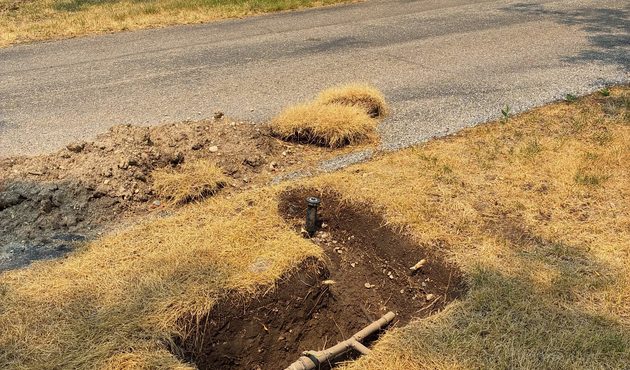 Irrigation Line Repair in Drought-Hardened Soil &ndash; on site